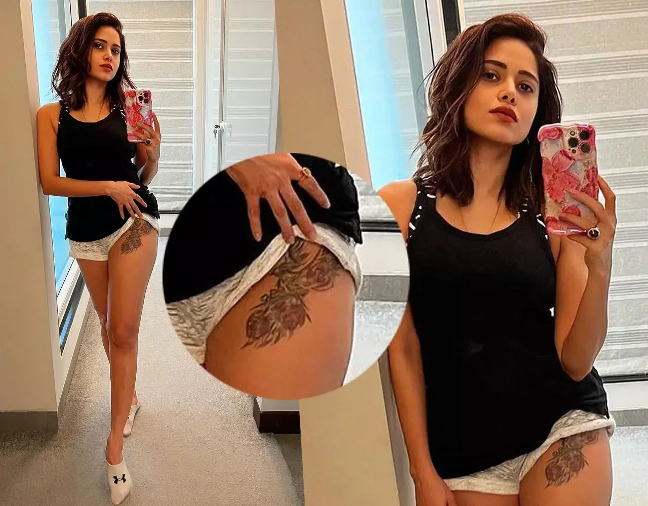 Nushrat Bharucha Tattoo: नुसरत भरूचा ने शॉर्ट्स ऊपर कर दिखाया प्राइवेट टैटू, तस्वीरें देख पगला हुए फैंस...देखिए...
