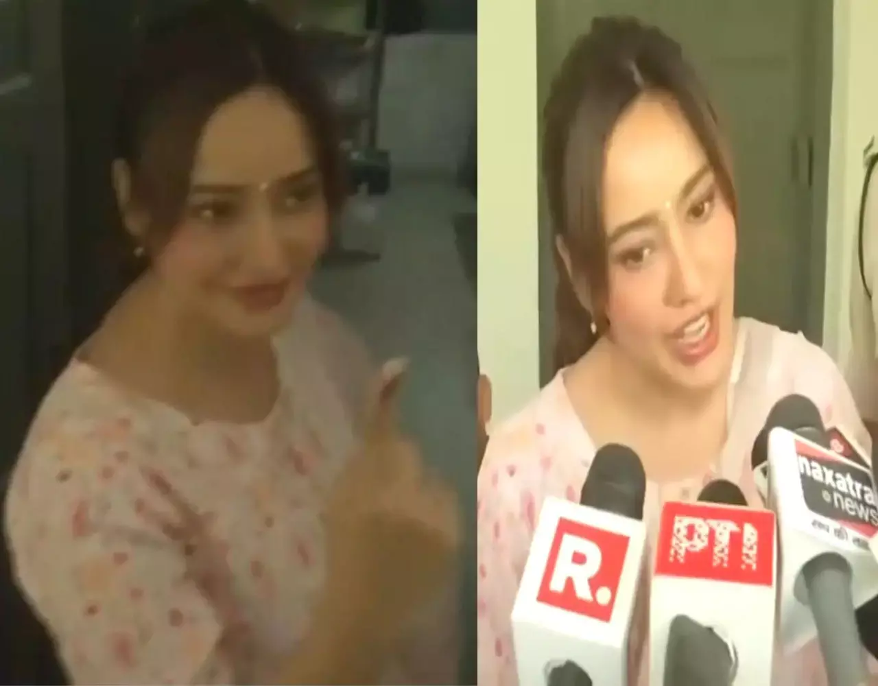 Lok Sabha Election 2024 in Neha Sharma: मतदान करने पहुंचीं एक्ट्रेस नेहा शर्मा, जनता से कांग्रेस प्रत्याशी पिता के लिए मांगा वोट, देखिए वीडियो...