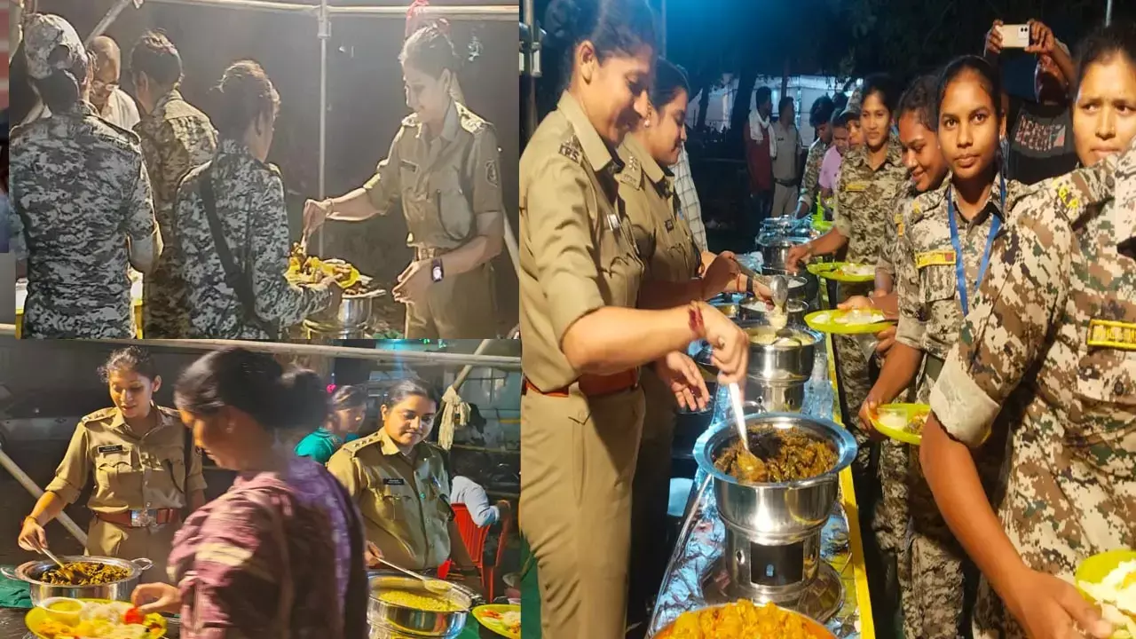 GPM News: दिन भर के चुनावी ड्यूटी के बाद जवानों के चेहरे पर खिली मुस्कान, जब एसपी संग खाने बैठे जवान, महिला एसपी ने परोस कर खिलाया सब्जी व गुलाब जामुन...