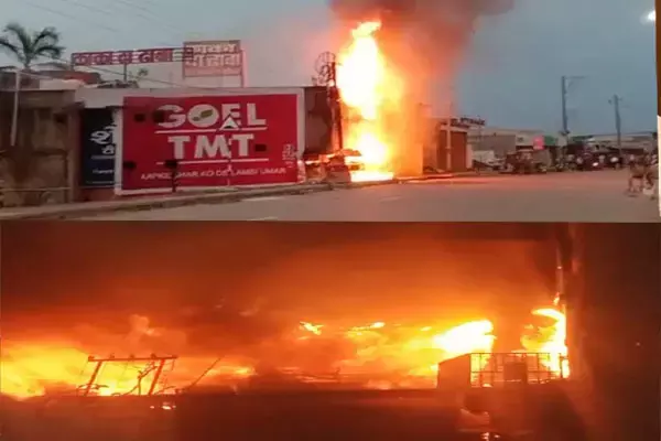 Raipur Kaka Dhaba Fire: ढाबा में ब्लास्ट, फिर लगी भीषण आग, धू-धू कर जल गया पूरा ढाबा, देखें वीडियो