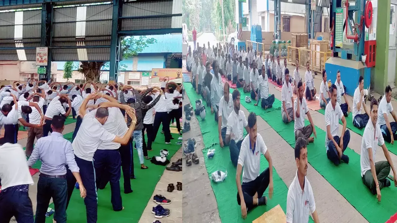 JSPL Yoga Day 2024:  JSPL में मनाया गया अंतर्राष्ट्रीय योग दिवस, मन की स्थिरता को कायम रखने दिया गया योग प्रक्षिक्षण....