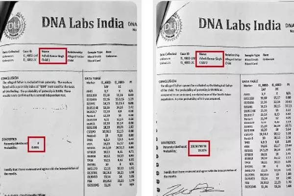 दोनों बच्चियों की डीएनए टेस्‍ट रिपोर्ट