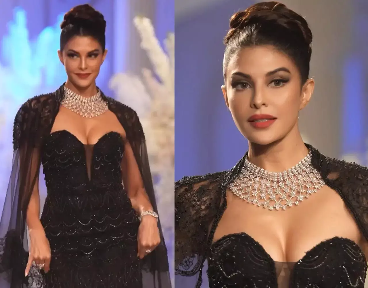 Jacqueline Fernandez Video: जैकलीन फर्नांडिस ने रैंप पर ब्लैक गाउन और ट्रांसपेरेंट श्रग में ढाया कहर, दिखाई किलर लुक, देखिए...