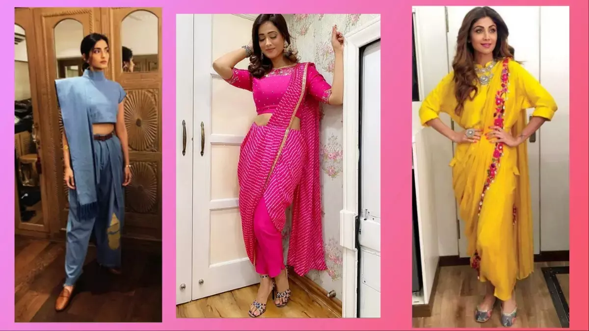 Rakshabandhan Fashion 2024 : आज खुद को दें पैंट और धोती वाली साड़ी से Stylish Look