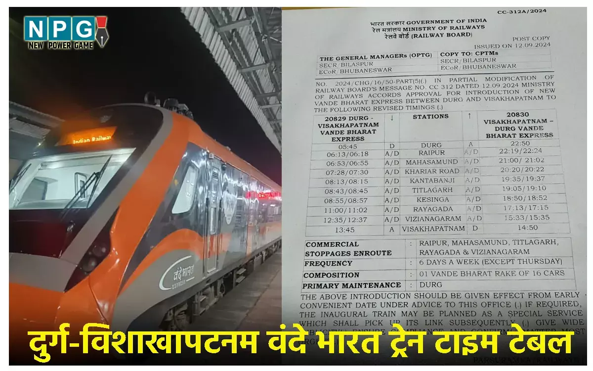 Vande Bharat Train: जानिये.. दुर्ग-विशाखापट्टनम वंदे भारत चेयर कार है या स्लीपर?