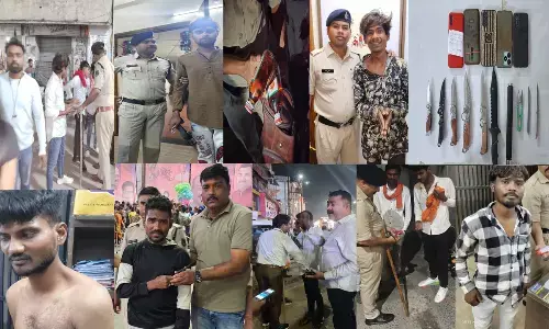 Raipur News: गणेश विसर्जन झांकी में चाकू, ब्लेड, कैंची लेकर पहुंचे थे 60 बदमाश, बड़ी घटना को अंजाम देने से पहले पुलिस ने किया गिरफ्तार...