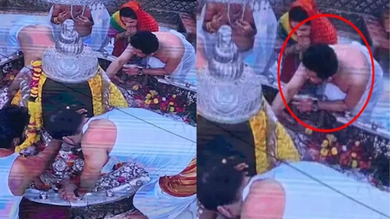 Mahakal Temple News: CM शिंदे के सांसद बेटे - बहू पर महाकाल मंदिर के नियम तोड़ने का आरोप, गर्भगृह में किया ऐसा काम, मच गया बवाल, देखें Video