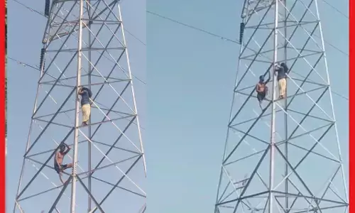 Korea News: बिजली के टावर पर चढ़ी पत्नी, बोली- पति करता है शक, मारता है रोज ताने...