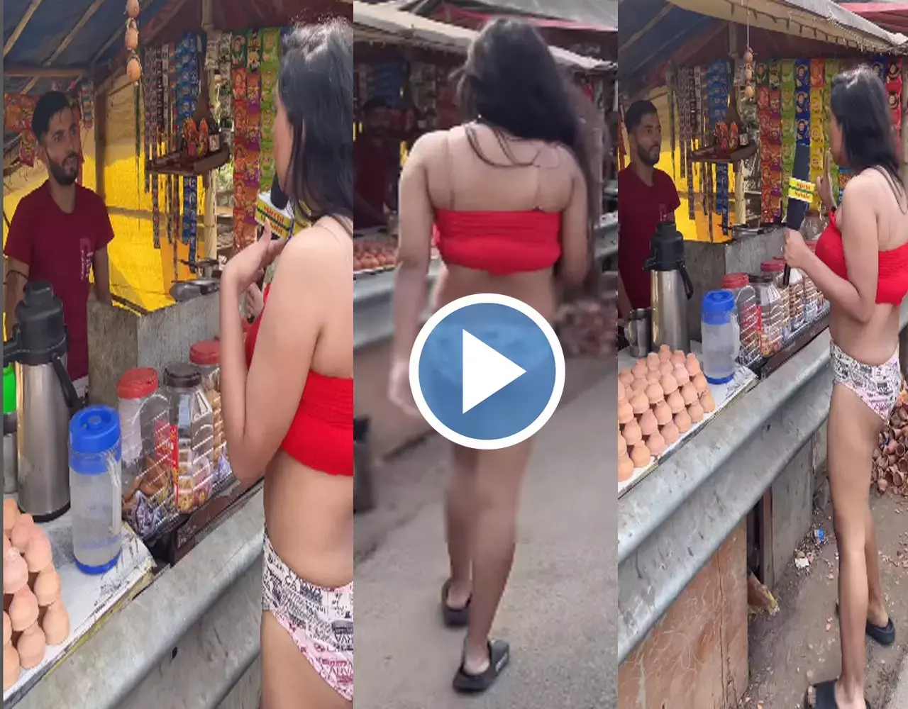 Viral Video: चाय की टपरी पर बिकिनी पहन पहुंची महिला रिपोर्टर, शर्म से पानी-पानी हो गए लोग, देखिए...