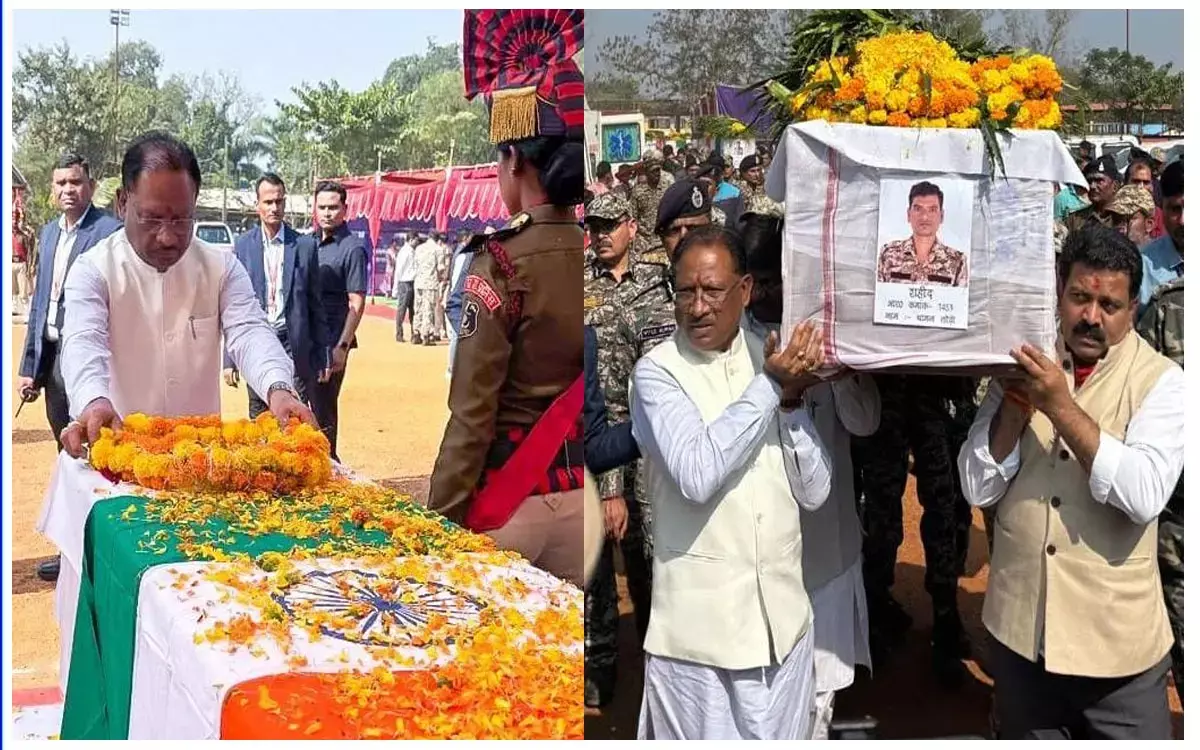 शहीद जवानों को पुष्पचक्र अर्पित कर CM विष्णुदेव साय हुए भावुक, बोले-नक्सलियों के खात्मे के लिए अभियान रहेगा जारी