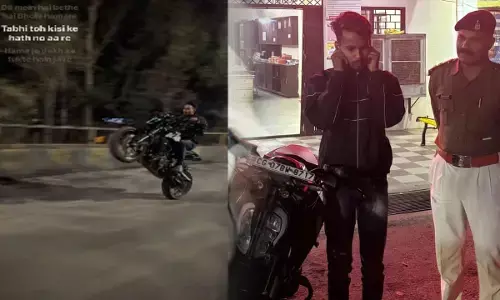 CG News: युवक ने चलती बाइक पर दिखाया जानलेवा स्टंट, वीडियो वायरल होने पर हिरोपंती पड़ी भारी, कान पकड़कर बोला-स्टंट करना पाप है...