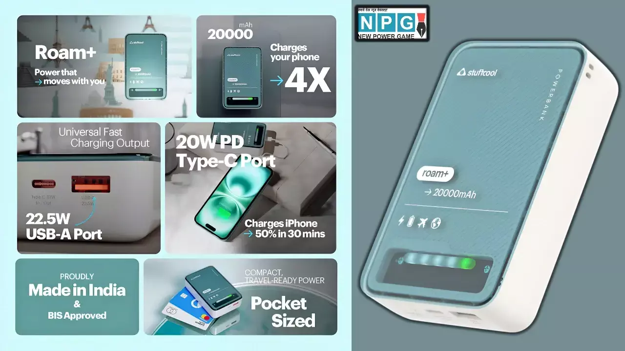 लॉन्च हुआ Stuffcool का धांसू Roam+ Powerbank: मिलेगी 20000mAh की दमदार बैटरी और फास्ट चार्जिंग का सपोर्ट लॉन्च हुआ Stuffcool का धांसू Roam+ Powerbank: मिलेगी 20000mAh की दमदार बैटरी और फास्ट चार्जिंग का सपोर्ट