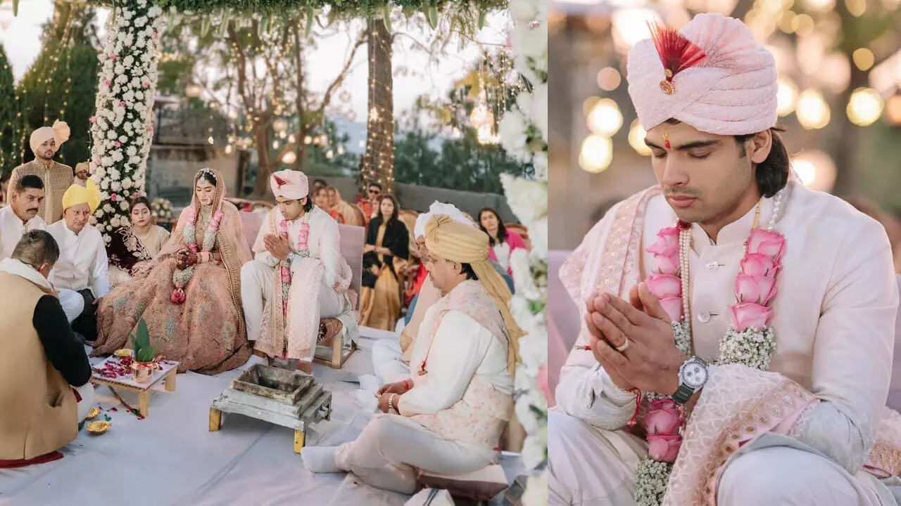 Neeraj Chopra Wedding: चोरी-चुपके नीरज चोपड़ा ने रचाई शादी, जयमाला की तस्वीरें आई सामने, जानिए कौन हैं ओलंपिक मेडलिस्ट की दुल्हन...