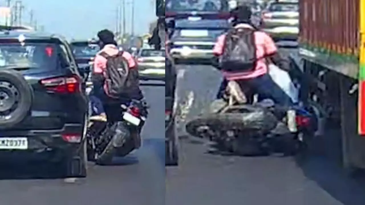 Viral Video: रोंगटे खड़े कर देने वाला VIDEO: सड़क पर मौत को छूकर निकले तीन दोस्त, देखकर आप भी रहे जाएंगे हैरान... Viral Video: रोंगटे खड़े कर देने वाला VIDEO: सड़क पर मौत को छूकर निकले तीन दोस्त, देखकर आप भी रहे जाएंगे हैरान...