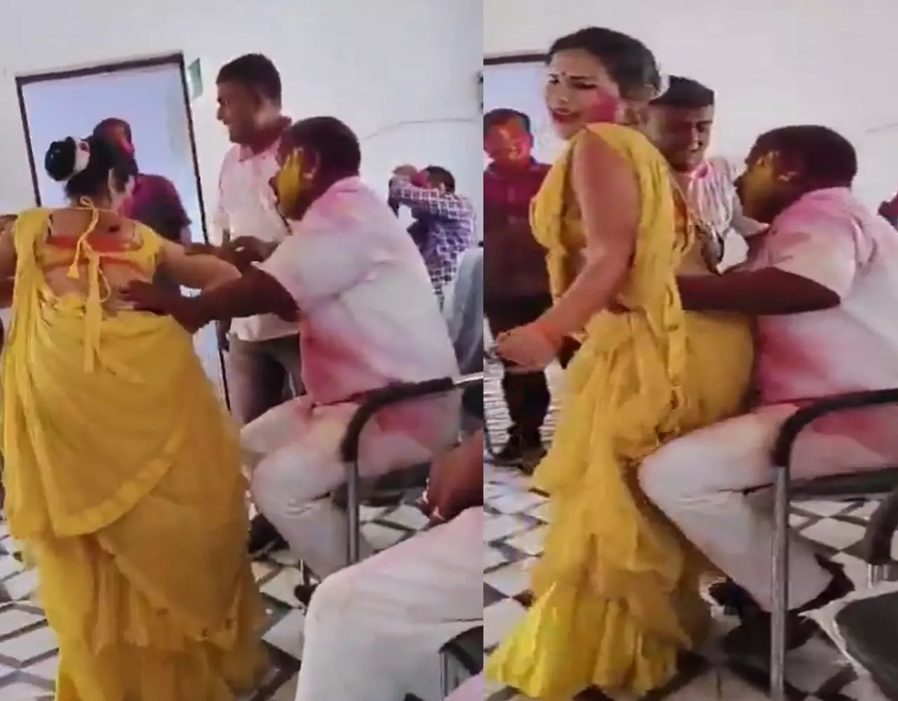 Holi Viral Video: सरकारी दफ्तर में अश्लील डांस: होली मिलन के नाम पर लगे बार बालाओं के ठुमके, सामने आया शर्मनाक वीडियो... Holi Viral Video: सरकारी दफ्तर में अश्लील डांस: होली मिलन के नाम पर लगे बार बालाओं के ठुमके, सामने आया शर्मनाक वीडियो...