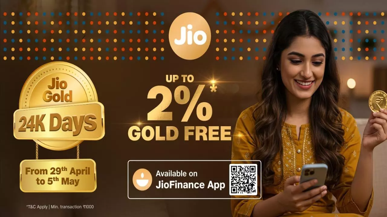 Jio Gold 24K Days: अक्षय तृतीया पर ‘जियो गोल्ड 24K डेज़’ के दौरान हर खरीददारी पर मिलेगा 2% तक मुफ़्त सोना...