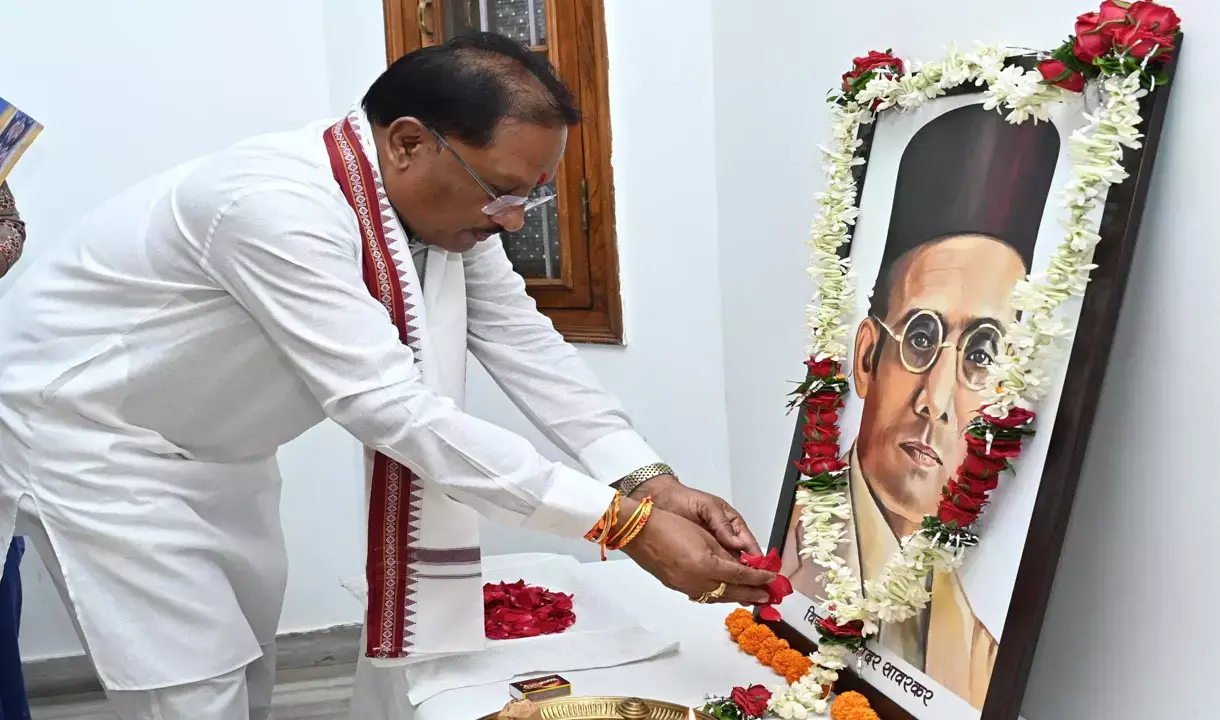CM विष्णु देव साय ने वीर सावरकर की जयंती पर उन्हें किया नमन, आत्मबलिदान और वैचारिक दृढ़ता का प्रतीक