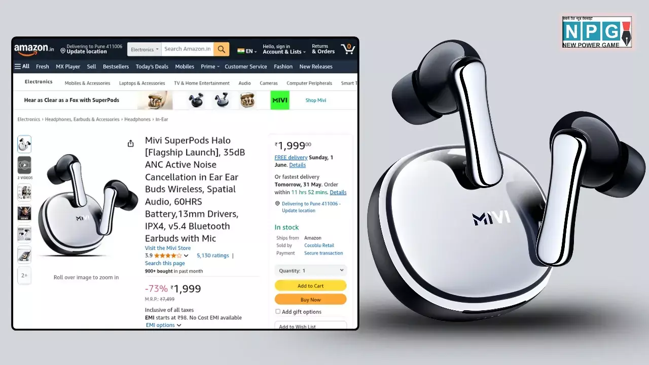 गजब की डील! सिर्फ ₹1999 में मिल रहे हैं ₹7499 वाले Mivi SuperPods Halo, Amazon दे रहा है 73% की बंपर छूट गजब की डील! सिर्फ ₹1999 में मिल रहे हैं ₹7499 वाले Mivi SuperPods Halo, Amazon दे रहा है 73% की बंपर छूट