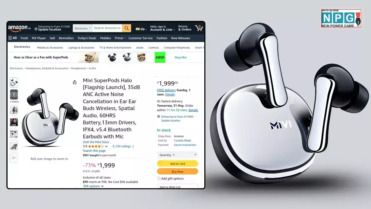 गजब की डील! सिर्फ ₹1999 में मिल रहे हैं ₹7499 वाले Mivi SuperPods Halo, Amazon दे रहा है 73% की बंपर छूट गजब की डील! सिर्फ ₹1999 में मिल रहे हैं ₹7499 वाले Mivi SuperPods Halo, Amazon दे रहा है 73% की बंपर छूट