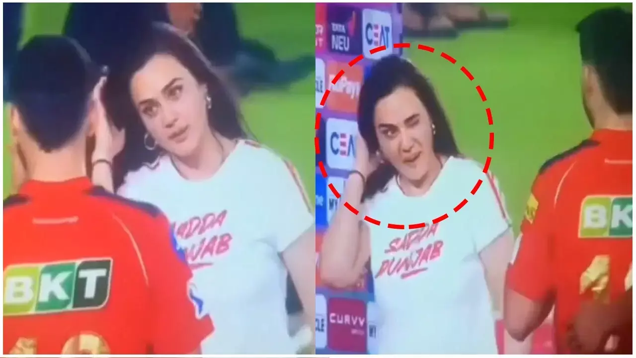 Preity Zinta IPL Viral Video: प्रीति जिंटा ने किस स्टार खिलाडी को मारी आंख, जीत के जश्न में चूर घायल हो गया ये पंजाबी शेर, देखिए कौन है वो...