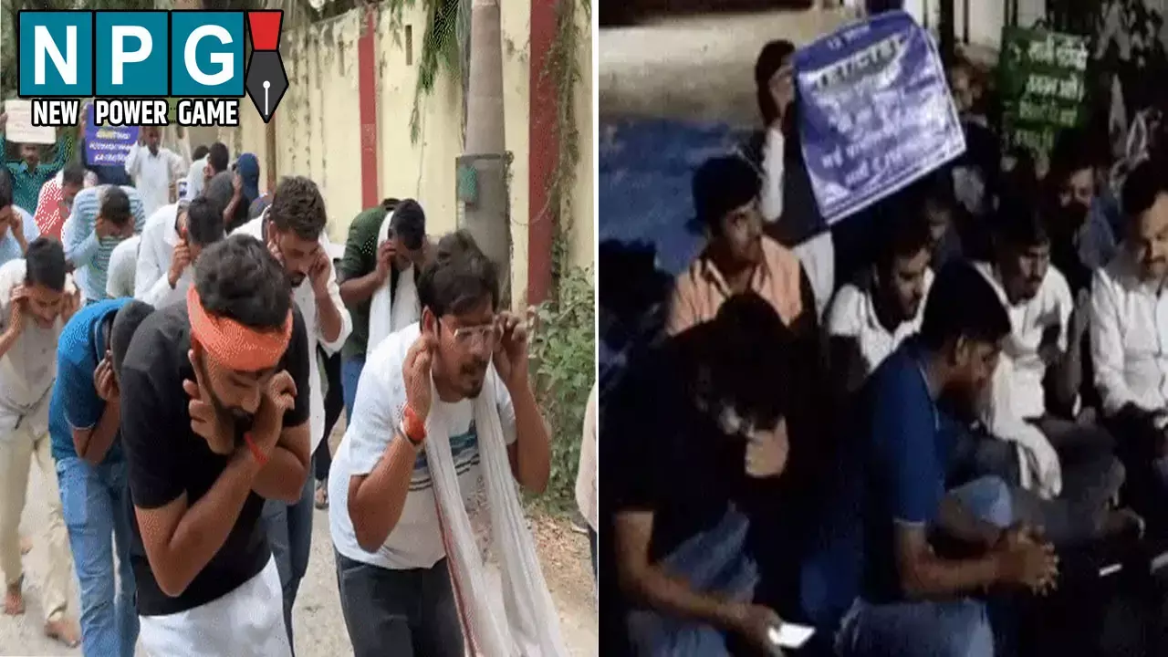 डीएलएड अभ्यर्थियों का अनोखा प्रदर्शन: मुर्गा बनकर निकाला जुलूस, बोले- हमसे गलती हो गई जो...
