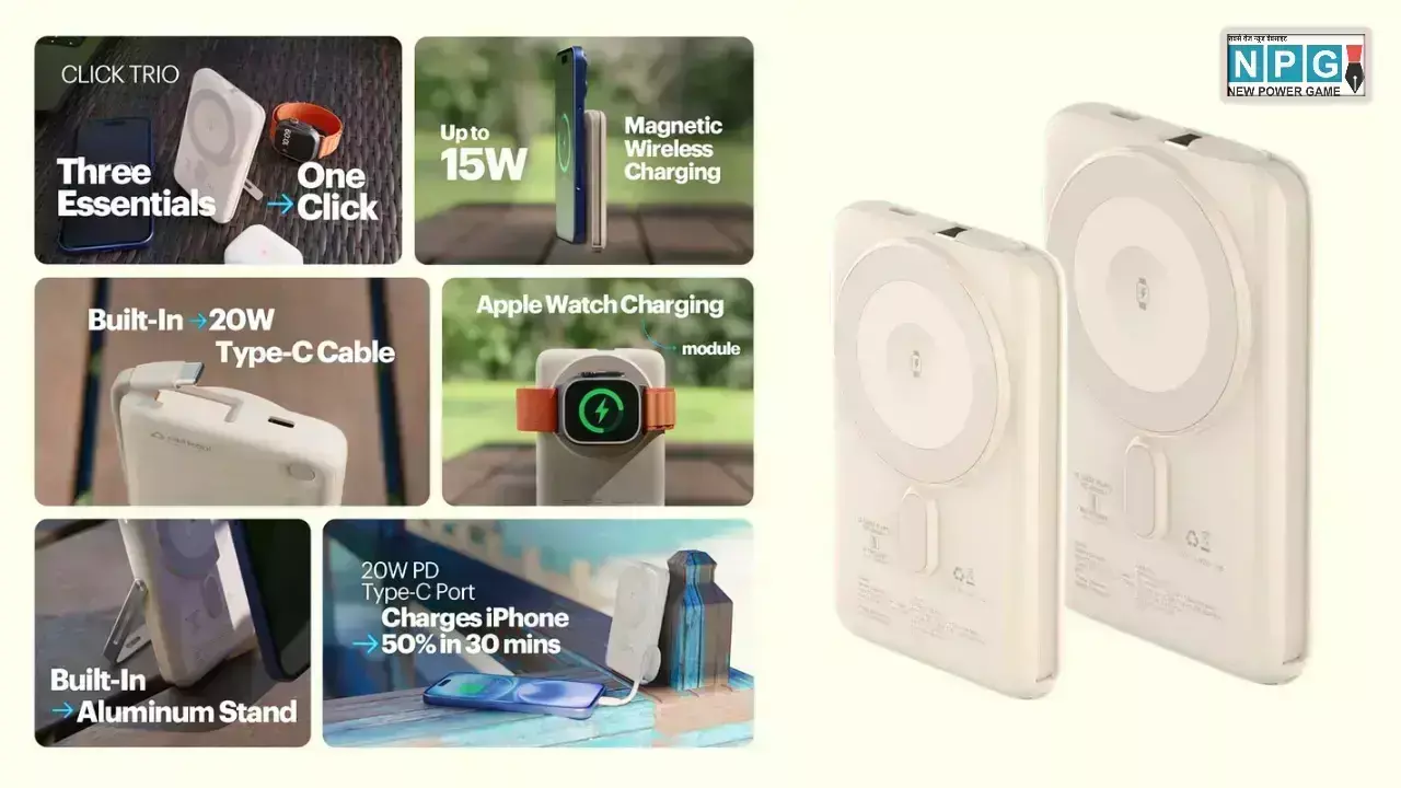 Stuffcool Click Trio 10000mAh Magnetic Wireless Powerbank News Hindi