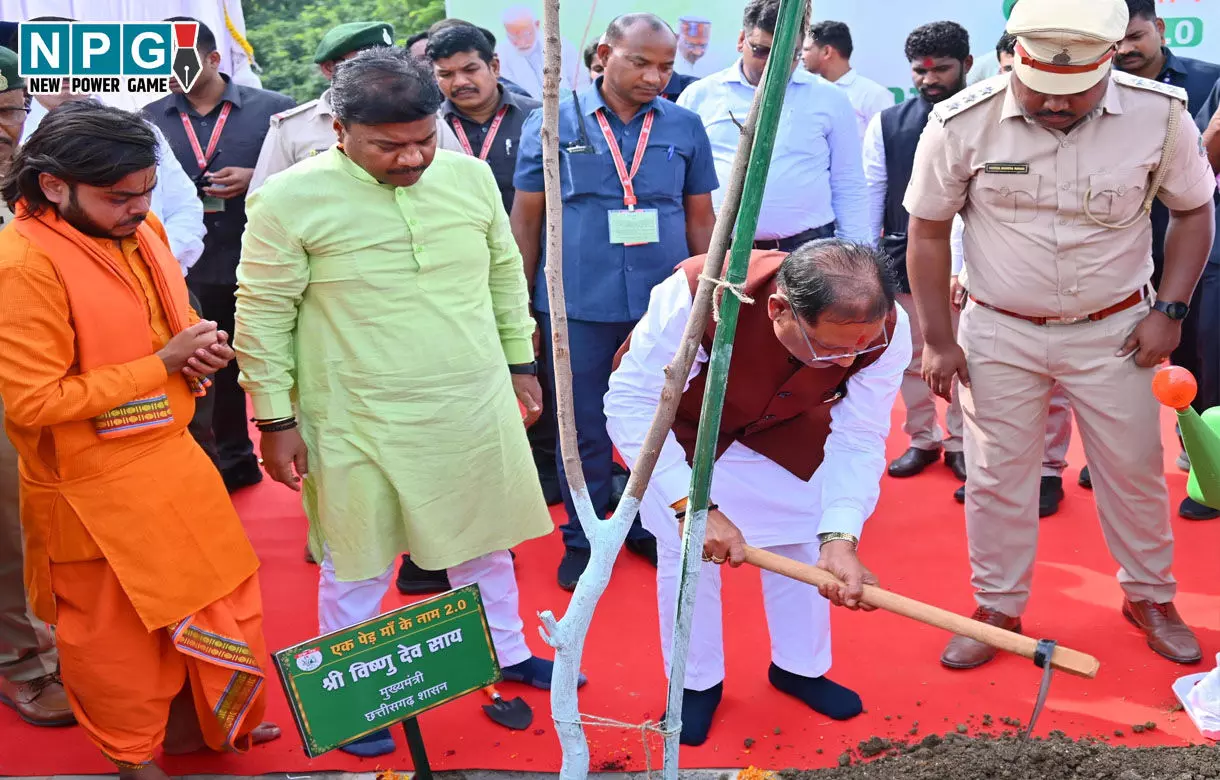 मुख्यमंत्री विष्णु देव साय ने नवीन विधानसभा परिसर में किया पौधरोपण