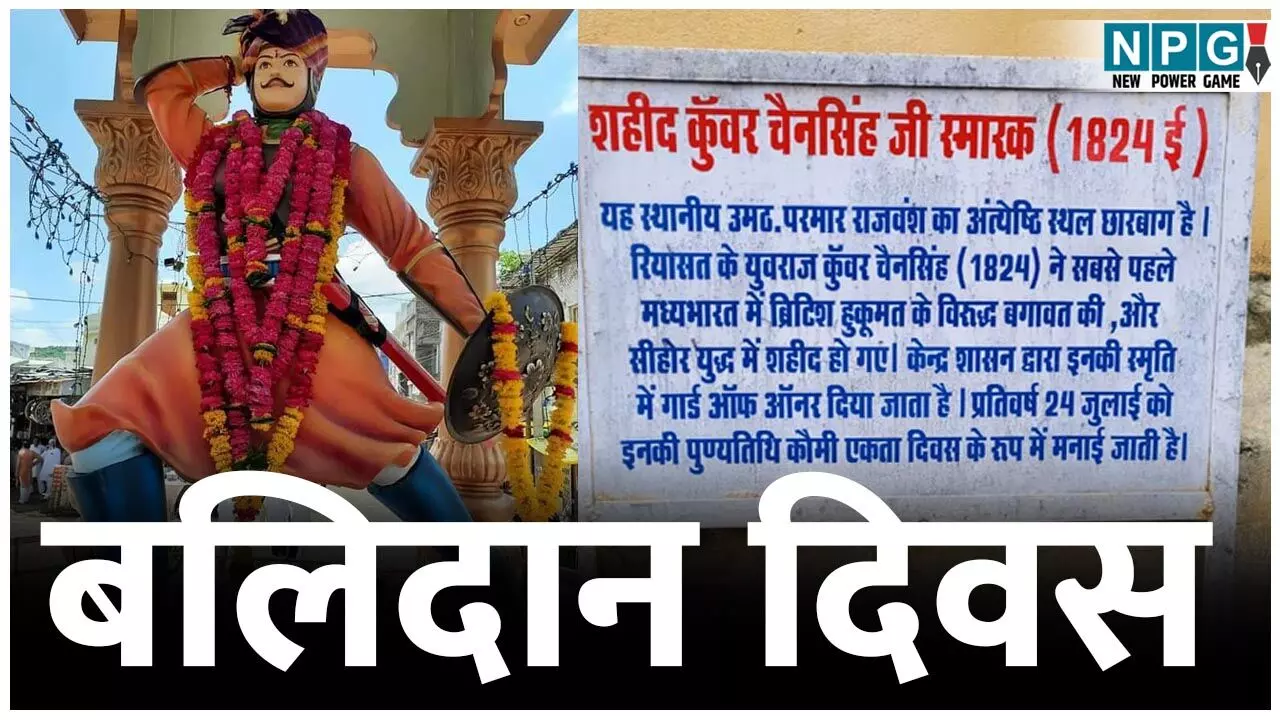 Kuwanr Chain Singh: नरसिंहगढ़ पैलेस के राजकुमार कुंवर चैन सिंह ने जब अंग्रेजी सिपाहियों के छक्के छुड़ा दिए, मर गए मगर अंग्रेजों को उनकी बॉडी नहीं मिल पाई... Kuwanr Chain Singh: नरसिंहगढ़ पैलेस के राजकुमार कुंवर चैन सिंह ने जब अंग्रेजी सिपाहियों के छक्के छुड़ा दिए, मर गए मगर अंग्रेजों को उनकी बॉडी नहीं मिल पाई...
