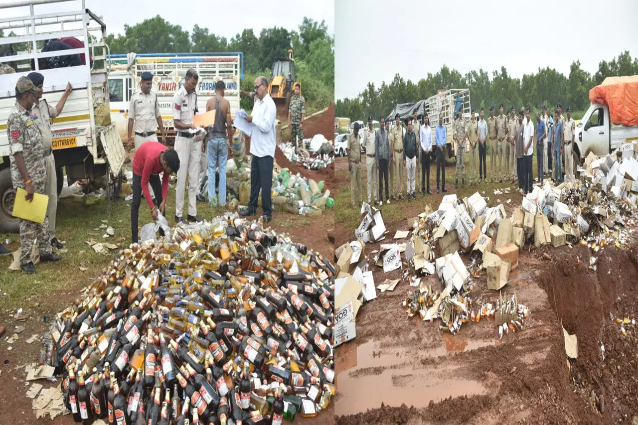 Jagdalpur Crime: 1.10 करोड़ की शराब पर चला जेसीबी, एसपी समेत आला अधिकारी रहे मौजूद...