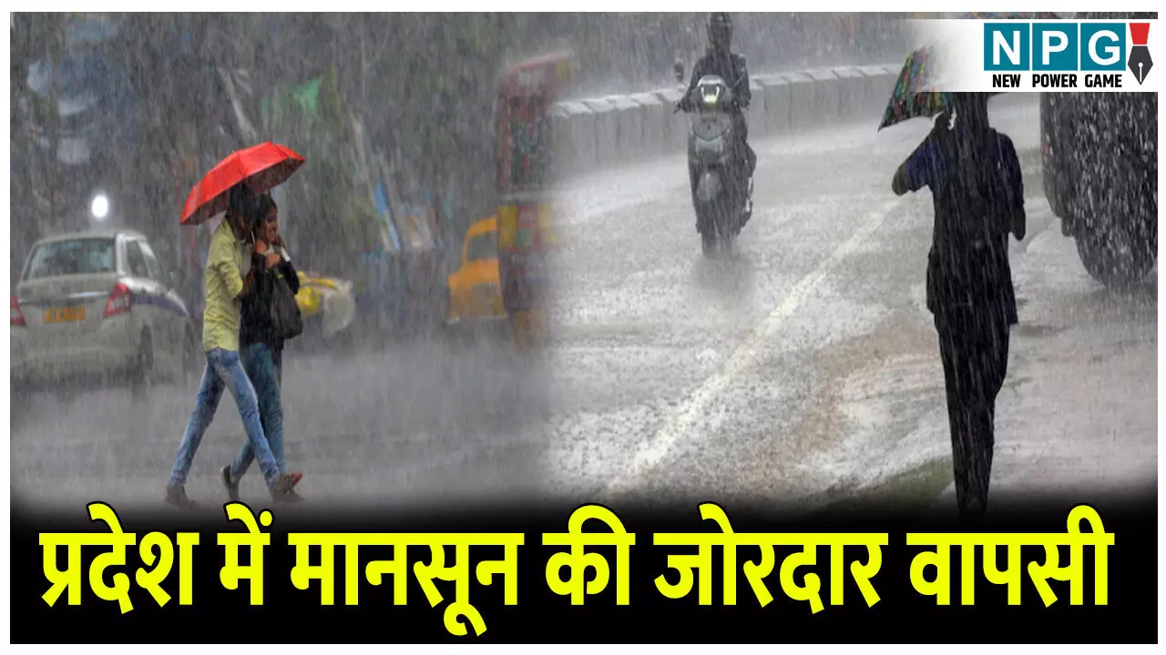 प्रदेश में मानसून की जोरदार वापसी, इन जिलों में भारी बारिश का अलर्ट, अगले दो दिन सावधान रहने की जरूरत