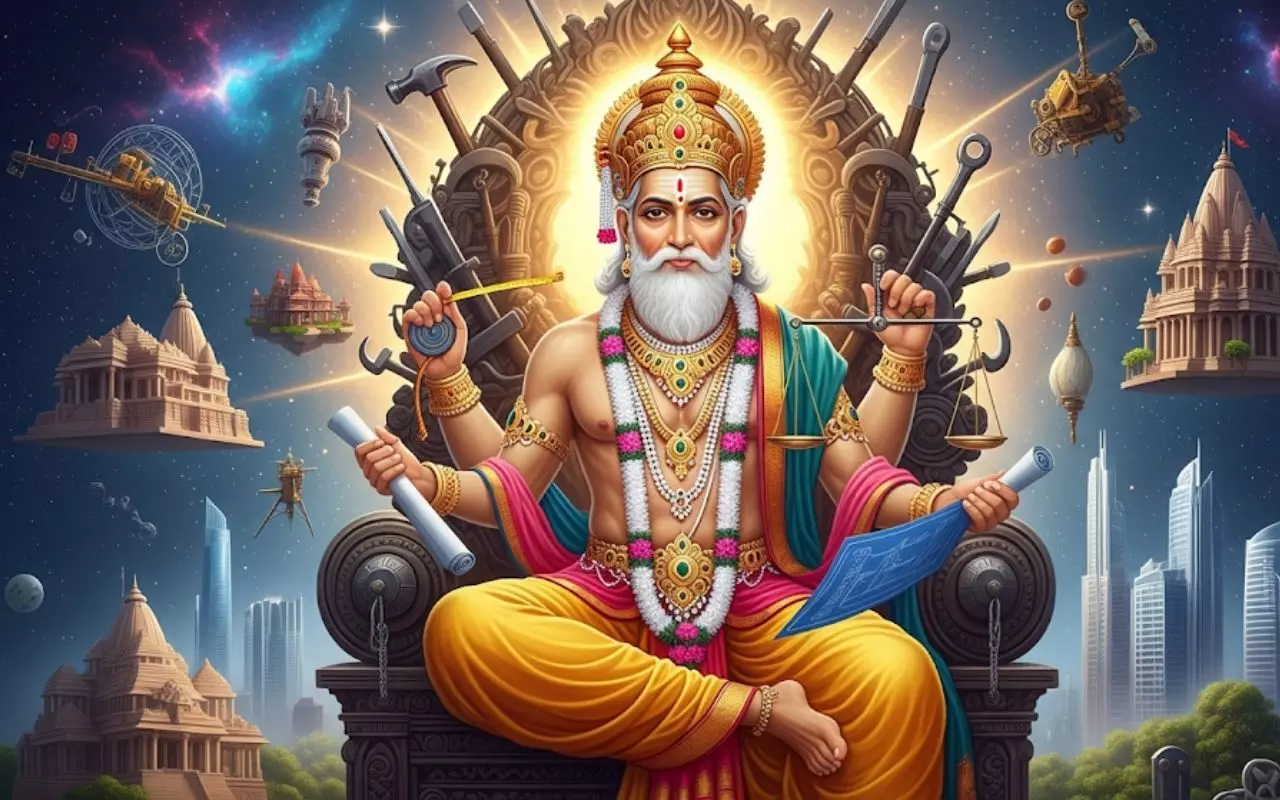 vishwakarma puja 2025 : प्रजापति ब्रह्मा जी के सातवें पुत्र हैं भगवान विश्वकर्माजी... इंद्रपुरी, लंका, द्वारिका, हस्तिनापुर, जगन्नाथपुरी के साथ सुदर्शन चक्र, शिव जी का त्रिशूल, पुष्पक विमान, इंद्र का व्रज भी है इनका निर्माण