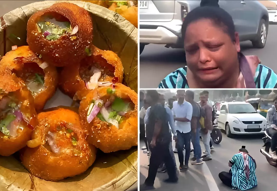20 रूपये में 6 की जगह मिले 4 गोलगप्पे! धरने पर बैठी महिला, सड़क किया जाम, पुलिस की हालत हुई ख़राब, जानिए कहाँ का है मामला?