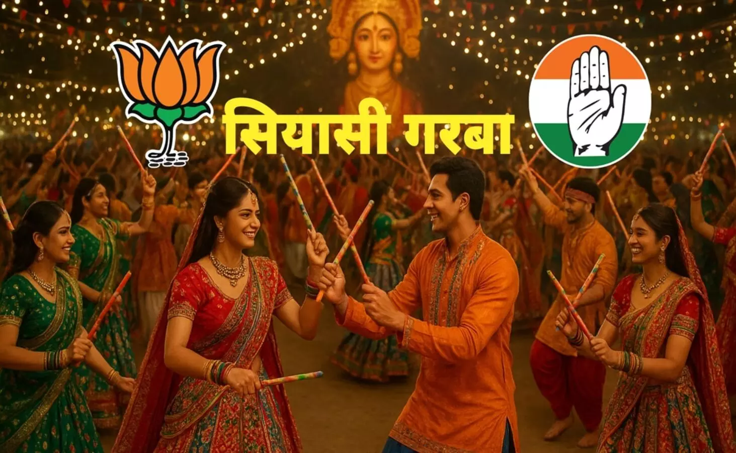 नवरात्रि गरबा पर बवाल: वक्फ बोर्ड के आदेश पर गरमाई सियासत; बीजेपी कांग्रेस में छिड़ा विवाद..जानें पूरा मामला