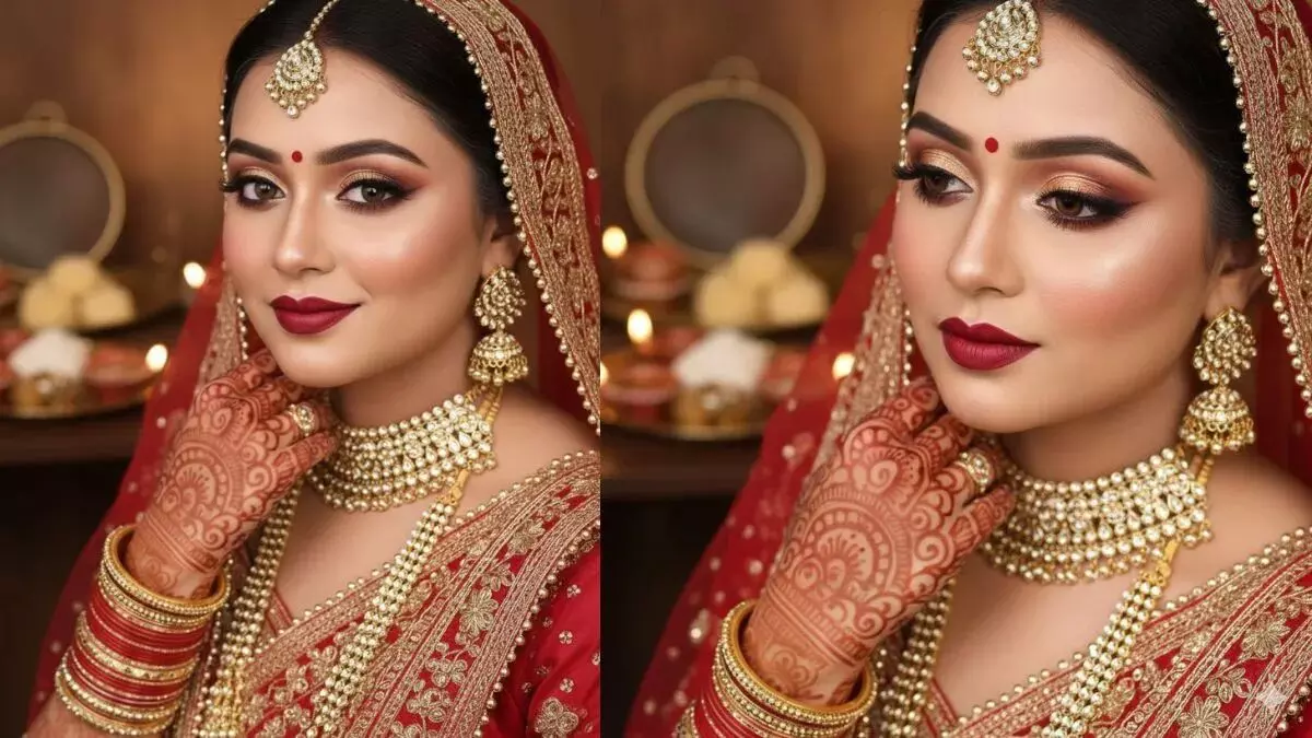 Karva Chauth Makeup 2025 :  शाम तक थक सी जाती हैं और तैयार नहीं हो पाती... नो टेंशन, यहाँ है बेस्ट एंड क्विक 5 मेकअप स्टेप