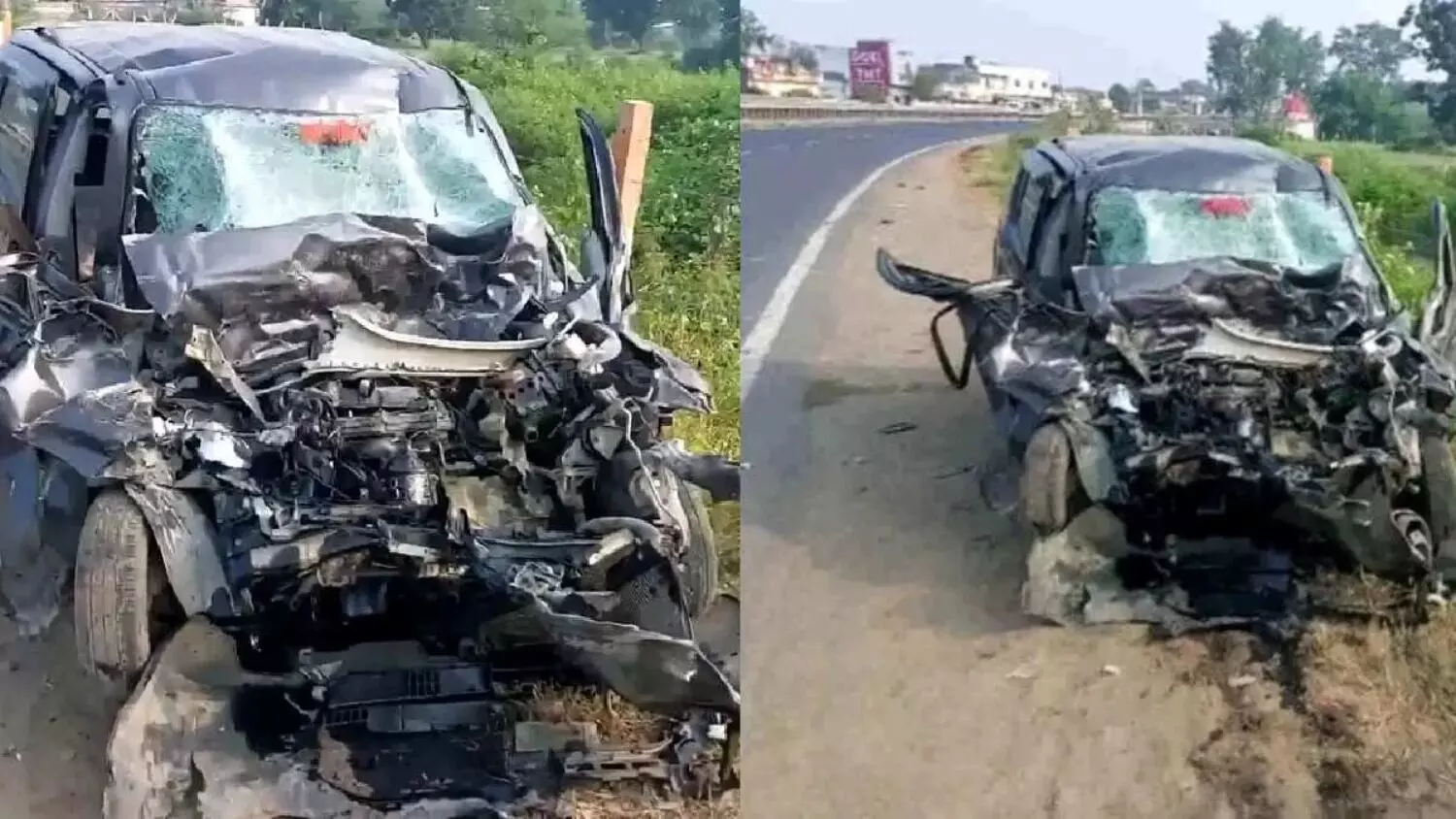 देर रात भीषण सड़क हादसा! कंटेनर से जा टकराई कार के उड़े परखच्चे; 3 होनहार युवाओं की मौत..एक घायल