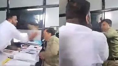 Rajasthan News : ASI ने निजी बैंक के यूनिट-हेड को जड़ा थप्पड़, वीडियो वायरल... जानें क्या है मामला