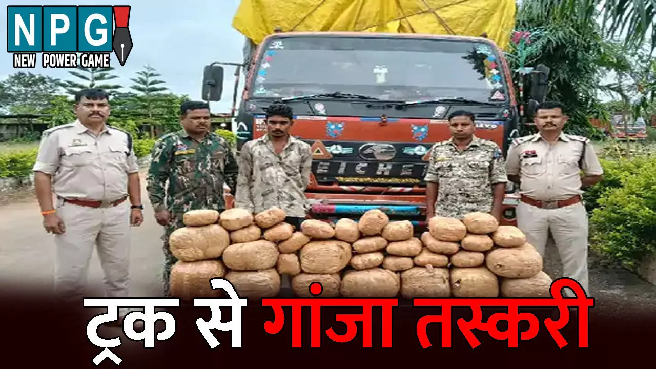 Jagdalpur Crime News: ट्रक से पकड़ाया 7 लाख का गांजा: एक तस्कर भी चढ़ा पुलिस से हत्थे, CG के रास्ते MP ले जाने की थी तैयारी