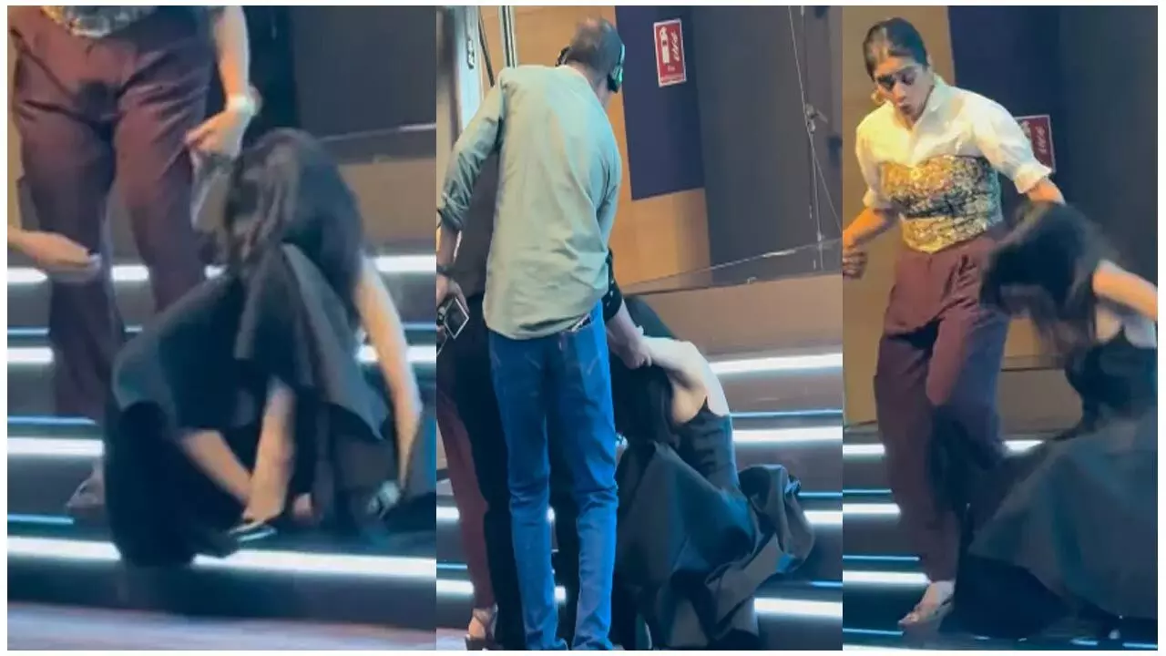 Ashlesha Thakur Viral Video: एक्ट्रेस हुई ऊप्स मोमेंट की शिकार: सीढ़ियों से उतरते वक्त धड़ाम से गिरी, और फिर कैमरे में दिखा सब कुछ...
