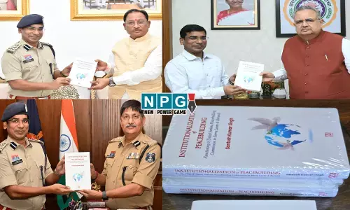 CG IPS News: IPS संतोष सिंह के संयुक्त राष्ट्र के शांति प्रयास विषय पर लिखित किताब का हुआ प्रकाशन...मुख्यमंत्री, विधानसभा अध्यक्ष व डीजीपी को किताब की प्रति भेंट की