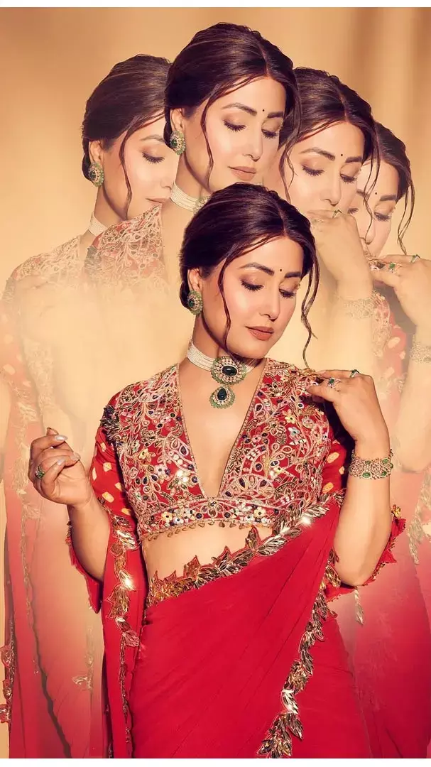 हुस्त्र की लाल परी बन Hina Khan ने बरसाया सोशल मीडिया पर कहर