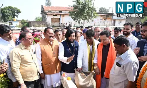 समर्थन मूल्य पर धान खरीदी की शुरुआत: मंत्री गुरू खुशवंत साहेब ने पूजा अर्चना कर किया शुभारंभ