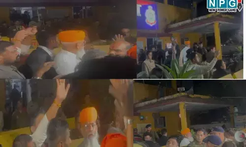 Raj Shekhawat in CG: करणी सेना के अध्यक्ष राज शेखावत मौदहापारा थाने पहुंचे, पुलिस स्टेशन के बाहर भारी संख्या में पुलिस बल तैनात