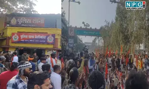 Raipur News: मैग्नेटो माॅल तोड़फोड़ः 7 गिरफ्तार, आक्रोश में बजरंग दल ने तेलीबांधा थाने के पास किया चक्काजाम