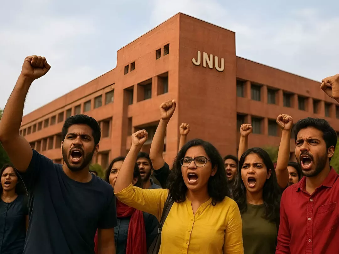 JNU News: PM मोदी और शाह के खिलाफ नारों पर सियासी बवाल, कैंपस पहुंची Police, FIR दर्ज, प्रशासन-छात्र संघ आमने-सामने, निलंबन-निष्कासन की तैयारी शुरू JNU News: PM मोदी और शाह के खिलाफ नारों पर सियासी बवाल, कैंपस पहुंची Police, FIR दर्ज, प्रशासन-छात्र संघ आमने-सामने, निलंबन-निष्कासन की तैयारी शुरू