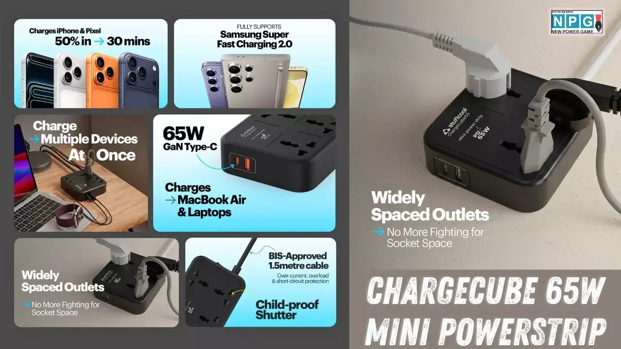 Stuffcool ChargeCube 65W Mini Powerstrip Launched in India News