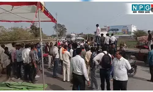 CG News Sugercan: NH में चक्काजाम: गन्ने की कीमत बढ़ाने, भारतीय किसान संघ ने किया चक्काजाम