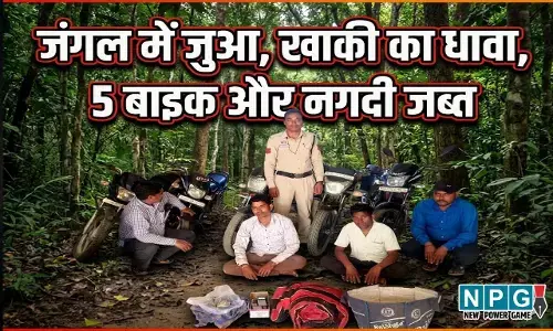 Raigarh News: जंगल में जुआ फड़ पर सर्जिकल स्ट्राइक,  5 बाइक और नगदी जब्त, 4 जुआरी गिरफ्तार...