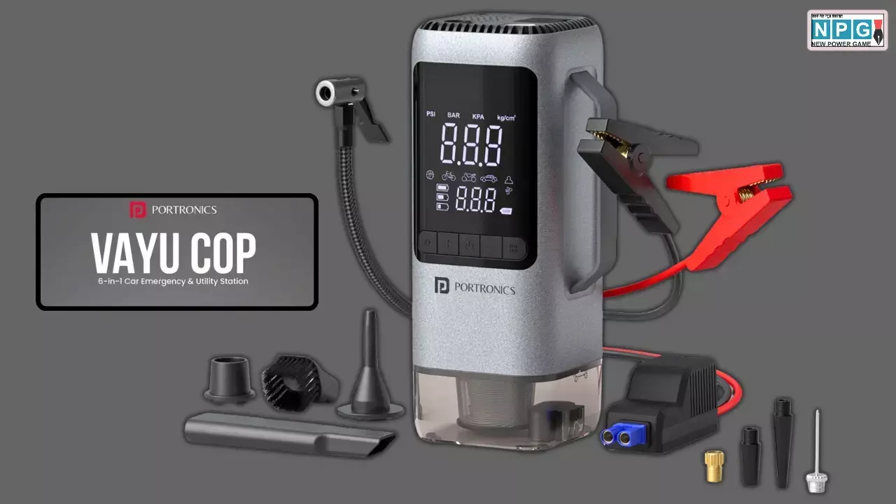 Portronics Vayu Cop 6-in-1 Car Emergency Utility Station