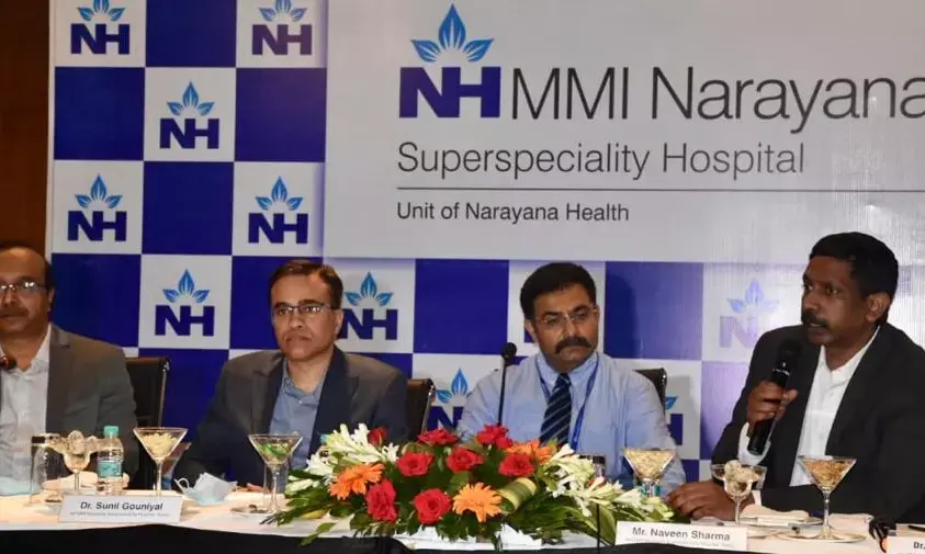 NHMMI नारायणा सुपरस्पेशलिटी अस्पताल में  देश – दुनिया में होने वाली दुर्लभ सर्जरी सफल…5 साल से सांस फूलने की समस्या से जूझ रहा था युवक..डॉक्टरों का दिया धन्यवाद
