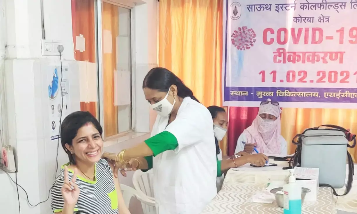 एसईसीएल के स्वास्थ्य केन्द्रों पर एक लाख से अधिक लोगों का टीकाकरण